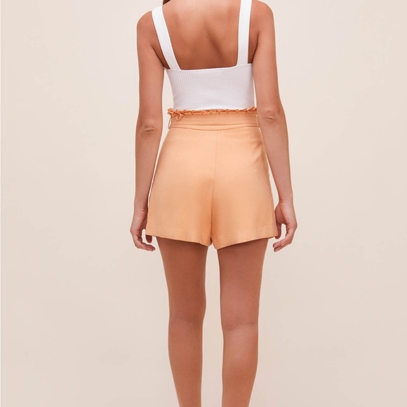 (B29) ASTR The Label Pacific Pleated Tie Waist Shorts, Peach Papaya, Sz XS, NWT - Picture 6 of 7